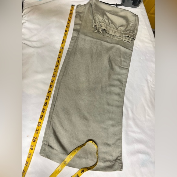 H&M Khaki drawstring waist Linen blend wide leg pants size L. - Picture 11 of 11